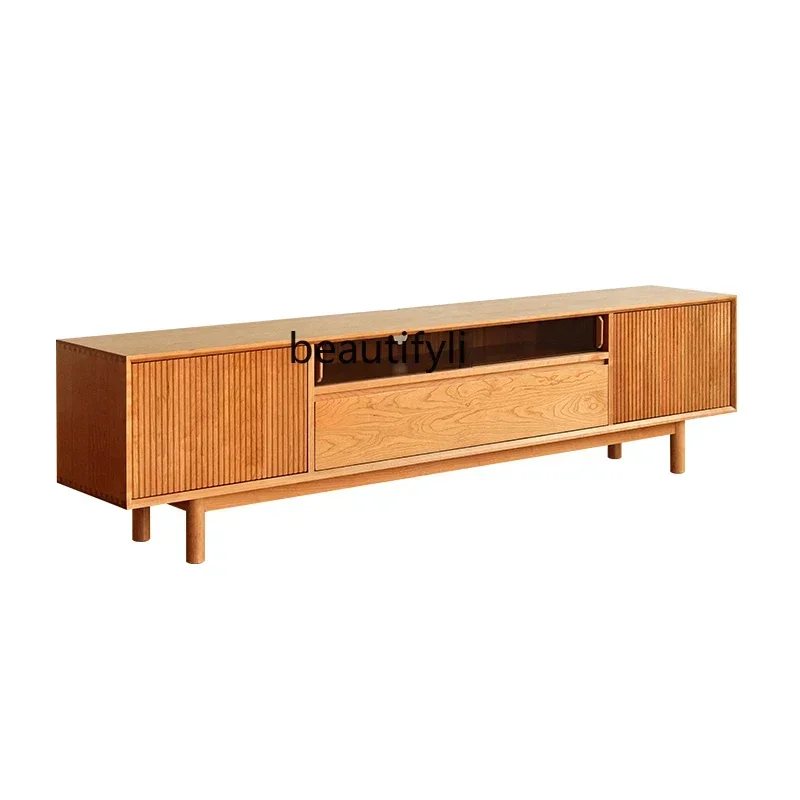 Nordic solid wood TV cabinet simple cherry wood log living room retro storage locker
Nordic solid wood TV cabinet simple cherry wood log living room retro storage locker