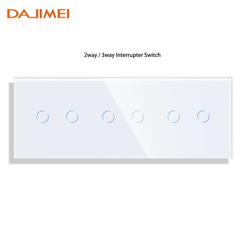 DAJIMEI Triple Touch Light switch EU Wall Switches 3/6/9Gang 2Way Crystal Tempered Glass Interrupter switch 240V LED Lamp Switch
DAJIMEI Triple Touch Light switch EU Wall Switches 3/6/9Gang 2Way Crystal Tempered Glass Interrupter switch 240V LED Lamp Switch