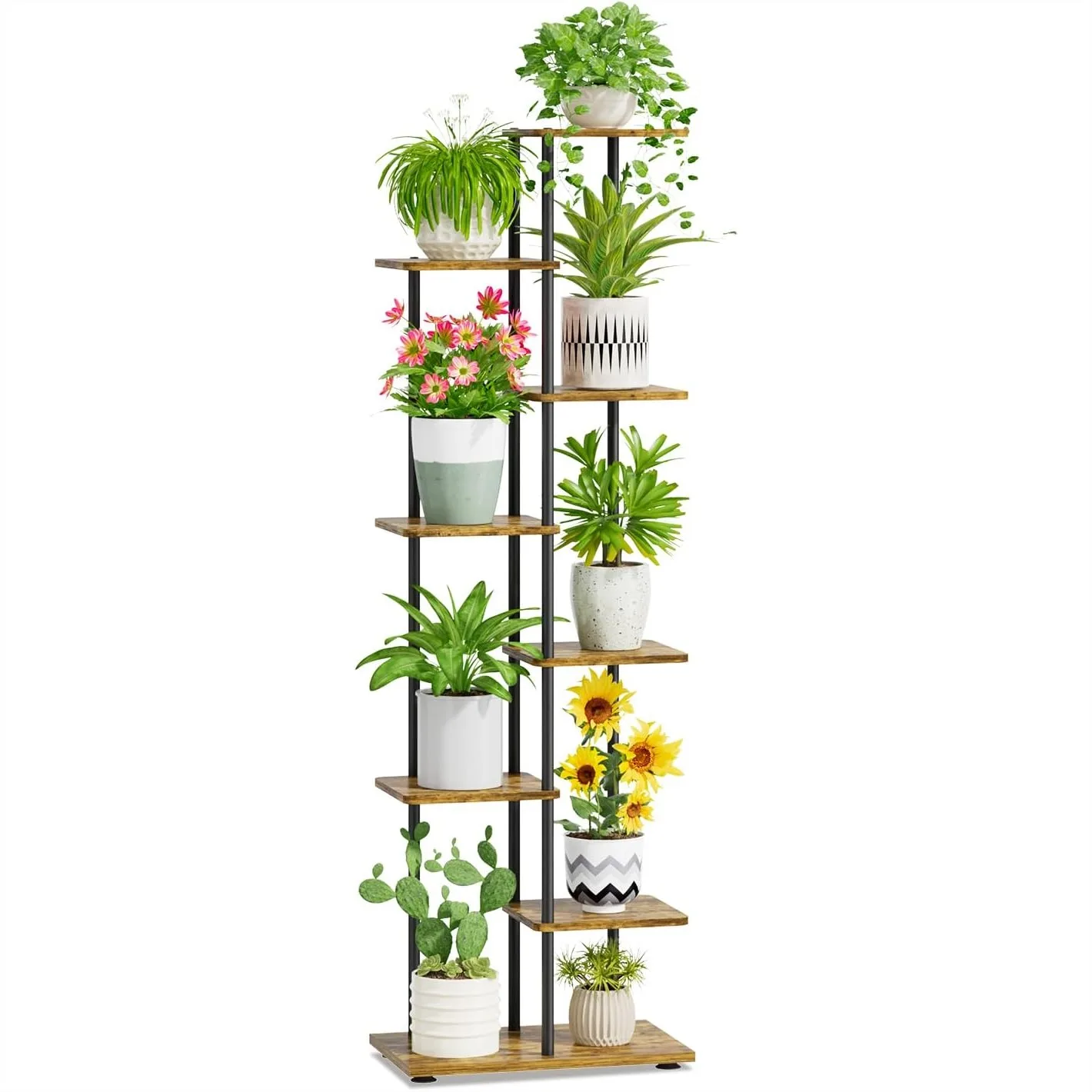 7 Tier Tall Plant Stand Indoor, 58 Inch Metal Wood Flower Holder Shelf for Corner Patio Living Room, Modern Black Rustic Brown
7 Tier Tall Plant Stand Indoor, 58 Inch Metal Wood Flower Holder Shelf for Corner Patio Living Room, Modern Black Rustic Brown