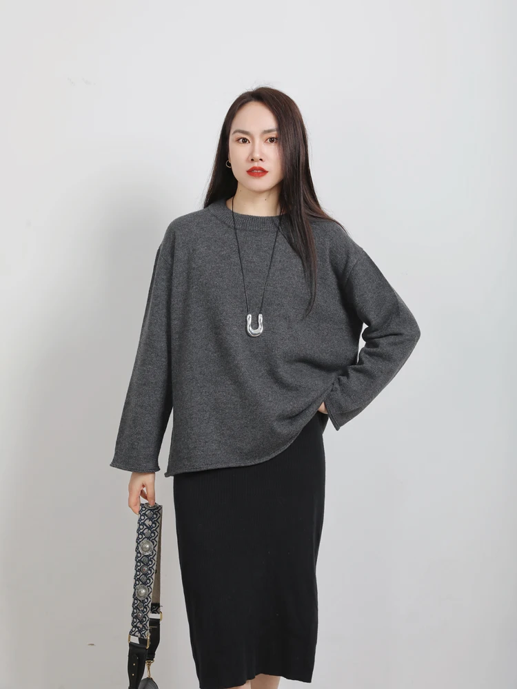 Baoulan Wool Lazy Loose High-End ey round Ne Sweater Comfortable Commute Sle Long Sve Mid-Length Coat Fem
Baoulan Wool Lazy Loose High-End ey round Ne Sweater Comfortable Commute Sle Long Sve Mid-Length Coat Fem