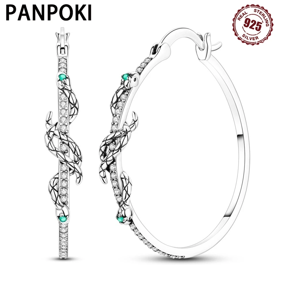 PANPOKI S925 Sterling Silver Double Spirit Snake Wrapped Earrings Hoop Earrings For Women Jewelry Original Party Trendy Gift
PANPOKI S925 Sterling Silver Double Spirit Snake Wrapped Earrings Hoop Earrings For Women Jewelry Original Party Trendy Gift