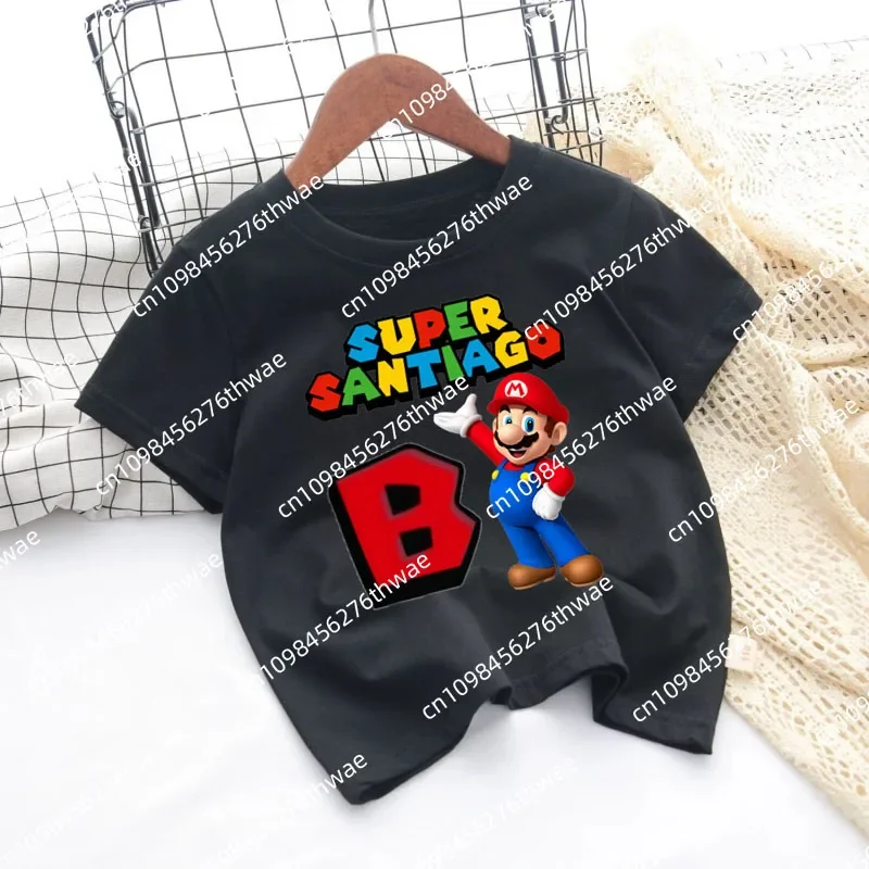 2025 букв A-Z Mario, детская одежда с короткими рукавами и мультяшным принтом, летняя новая стильная спортивная одежда для мальчиков и девочек, повседневная рубашка, футболка
2025 букв A-Z Mario, детская одежда с короткими рукавами и мультяшным принтом, летняя новая стильная спортивная одежда для мальчиков и девочек, повседневная рубашка, футболка