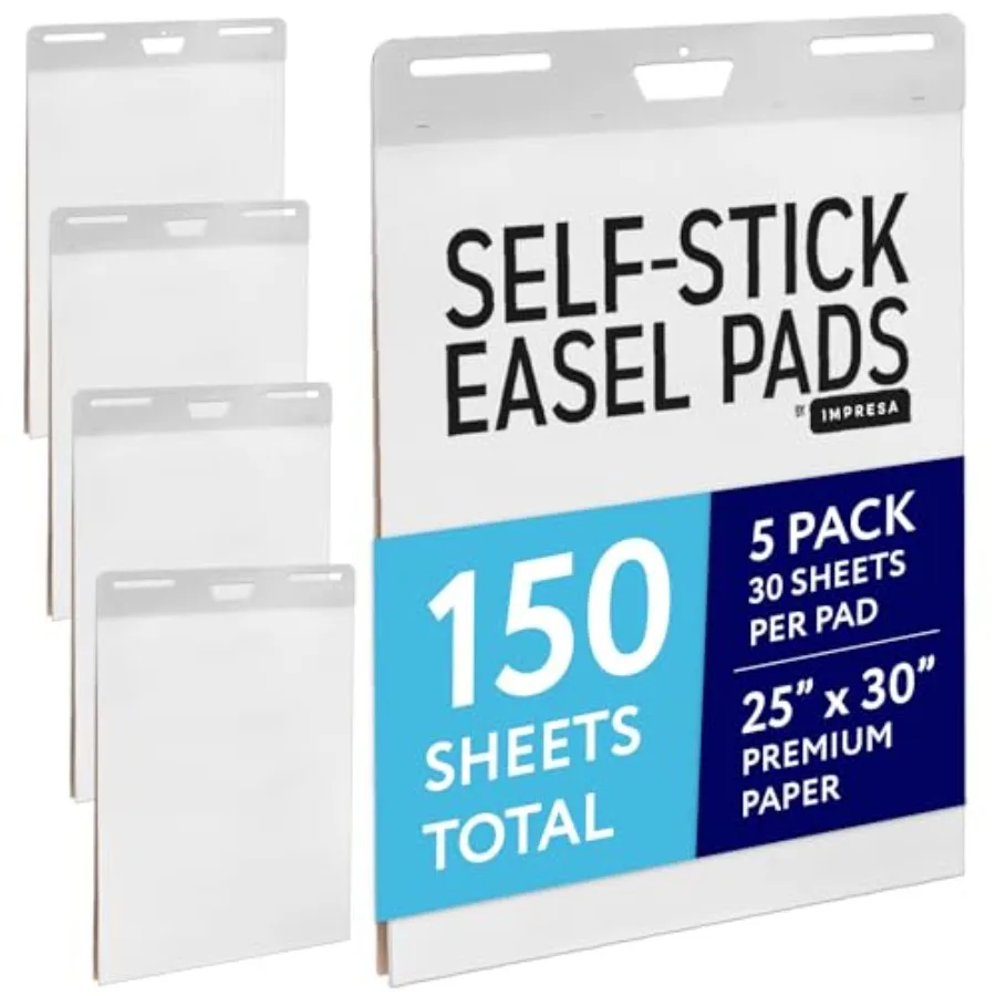 Sticky Easel Pads - Strong Adhesive for Office Supplies - Portable for Flip Chart Easels - Heavyweight White Surface for Art Su
Sticky Easel Pads - Strong Adhesive for Office Supplies - Portable for Flip Chart Easels - Heavyweight White Surface for Art Su