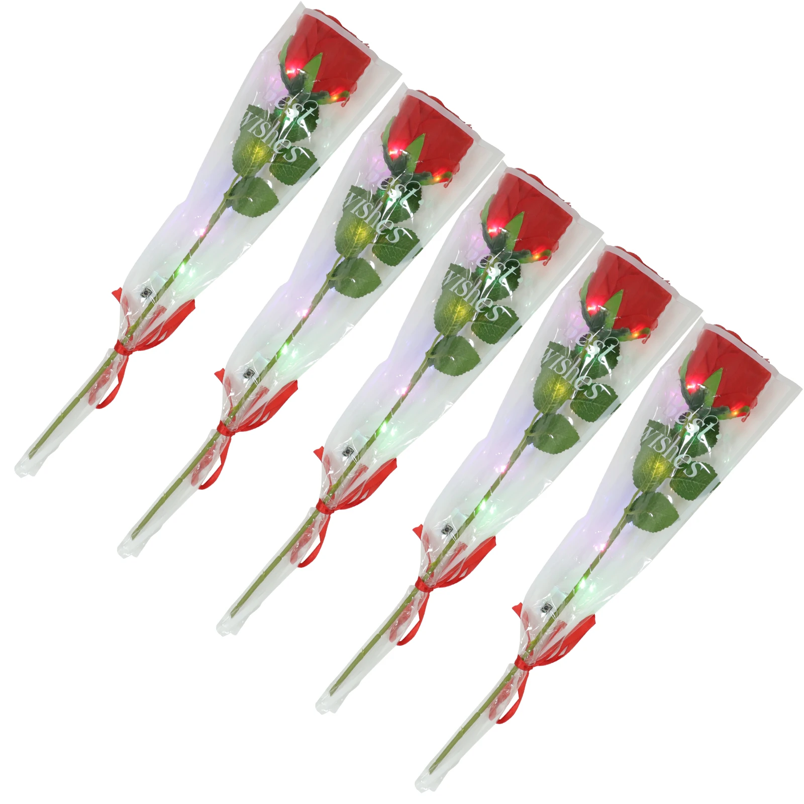 5 Pcs Red Glowing Rose Fake Flower Decor Arrangement Valentine's Day Artificial Prop Bouquet LED Lighting Home Decoration
5 Pcs Red Glowing Rose Fake Flower Decor Arrangement Valentine's Day Artificial Prop Bouquet LED Lighting Home Decoration