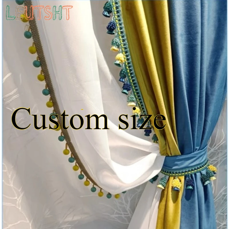 Custom Size Shading Simple Modern Blue Curtains Living Room Mediterranean Fresh Blue Spliced curtains Door Screen Shutter
Custom Size Shading Simple Modern Blue Curtains Living Room Mediterranean Fresh Blue Spliced curtains Door Screen Shutter