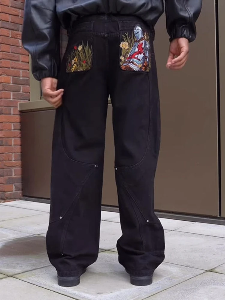 Wide Leg Pants Hiphop Men Women Denim Fabric Y2K Baggy Jeans 2000s Harajuku Embroidery Pattern American Style Street Wear Pants
Wide Leg Pants Hiphop Men Women Denim Fabric Y2K Baggy Jeans 2000s Harajuku Embroidery Pattern American Style Street Wear Pants
