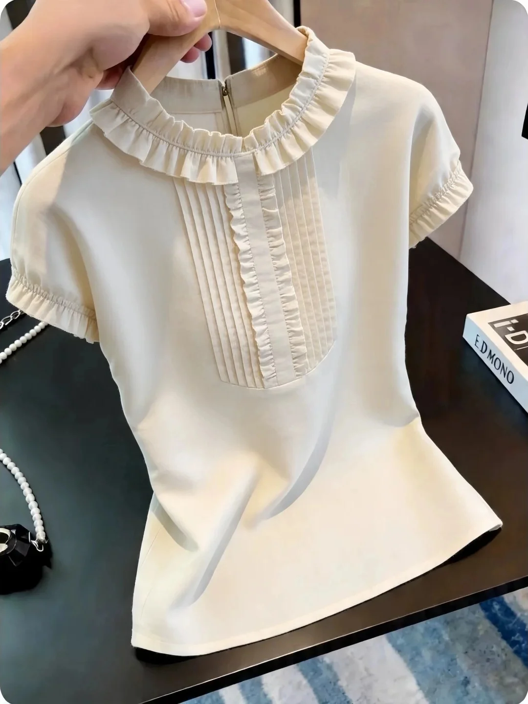 Elegant Pleated Short Sleeve T-Shirt Korean Style Commute Casual Fashion Slimming Top for Summer 2026 by Hua Kashi
Elegant Pleated Short Sleeve T-Shirt Korean Style Commute Casual Fashion Slimming Top for Summer 2026 by Hua Kashi