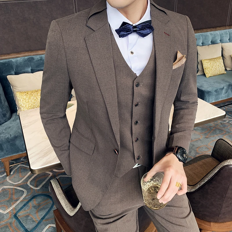 Blazer and Vest and Pants Brand Boutique Solid Color Men's Slim Casual Business Office Suit Groom Wedding Dress Formal Suit
Blazer and Vest and Pants Brand Boutique Solid Color Men's Slim Casual Business Office Suit Groom Wedding Dress Formal Suit