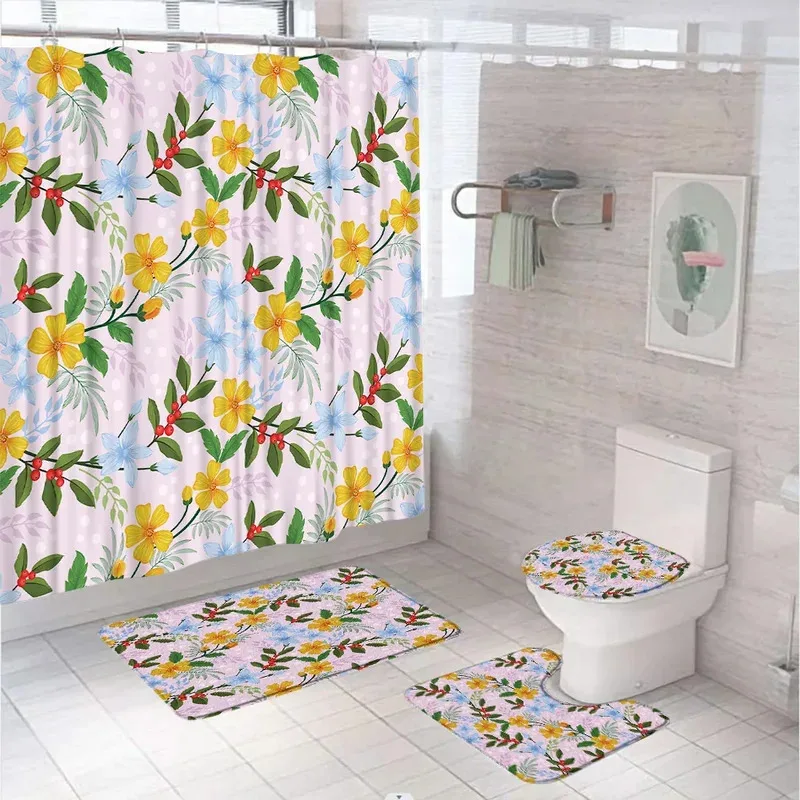 HJN23Red Flower Leaves Bathroom Set with Shower Curtain Rug Bath Mats Toilet Cover Spring Floral Rural Country Fabric Curtai6Jn
HJN23Red Flower Leaves Bathroom Set with Shower Curtain Rug Bath Mats Toilet Cover Spring Floral Rural Country Fabric Curtai6Jn