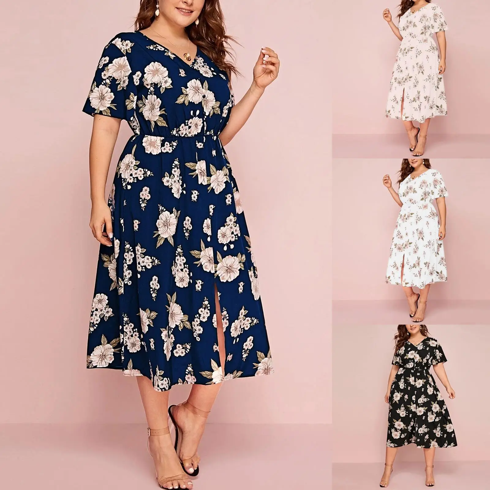 Large Size Women's Floral Print Collar Short Swedish Dress A-Line Silhouette City Walk Suitable Long Skirt V-Neck Zipper Closure
Large Size Women's Floral Print Collar Short Swedish Dress A-Line Silhouette City Walk Suitable Long Skirt V-Neck Zipper Closure
