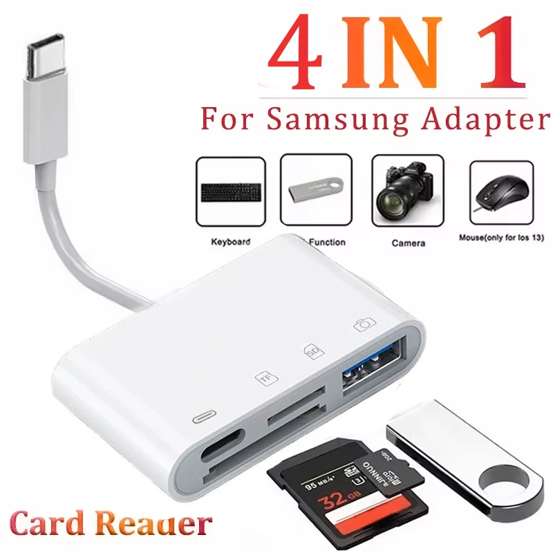 4 In 1 SD Card Reader USB HUB for iPhone 15 16 17 For Huawei USB 3.0 Type C to SD TF Card Memory Reader OTG Adapter
4 In 1 SD Card Reader USB HUB for iPhone 15 16 17 For Huawei USB 3.0 Type C to SD TF Card Memory Reader OTG Adapter