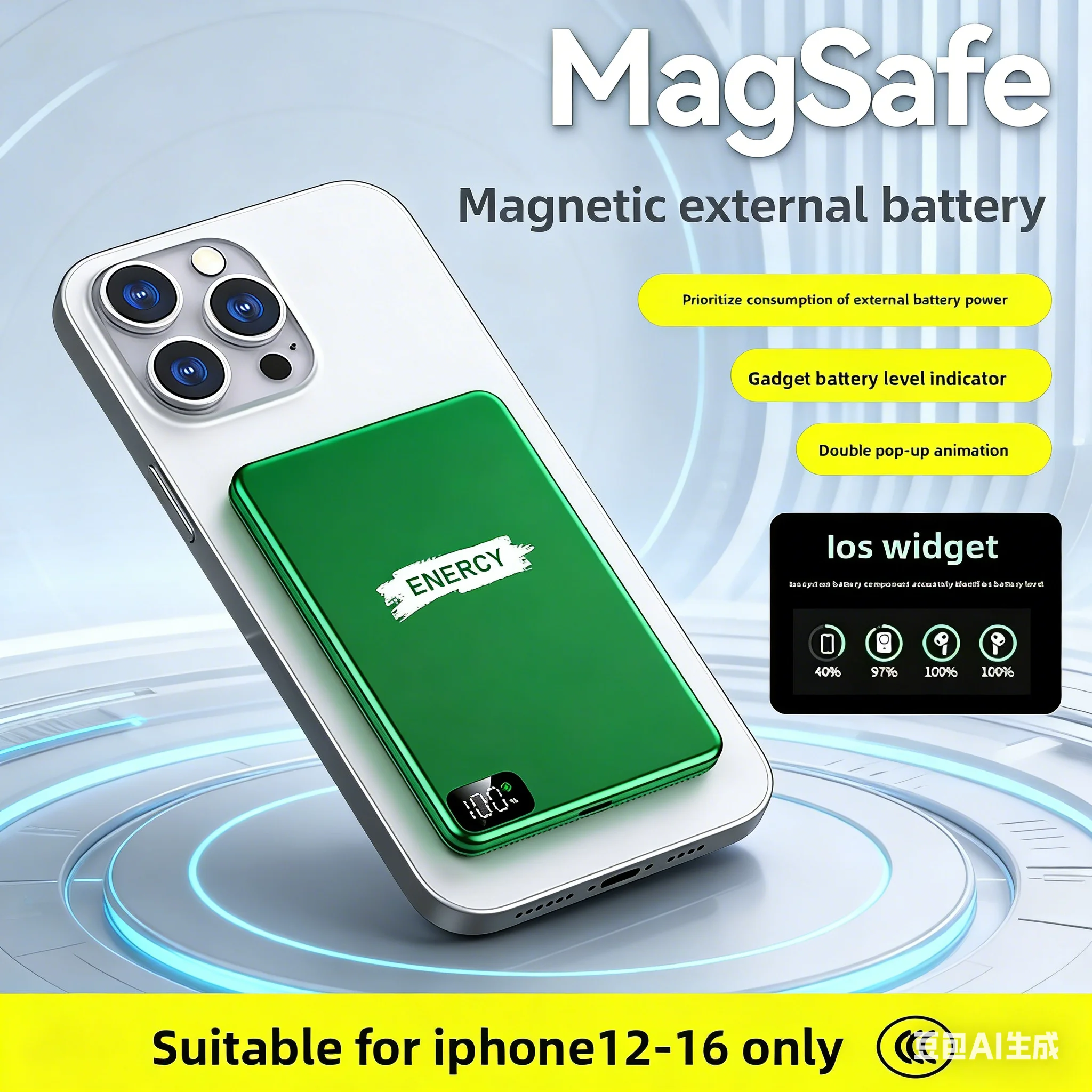 Оригинальный магнитный внешний аккумулятор CCC для MagSafe, беспроводное портативное зарядное устройство для iPhone, Xiaomi, Samsung, для использования на улице, новинка
Оригинальный магнитный внешний аккумулятор CCC для MagSafe, беспроводное портативное зарядное устройство для iPhone, Xiaomi, Samsung, для использования на улице, новинка