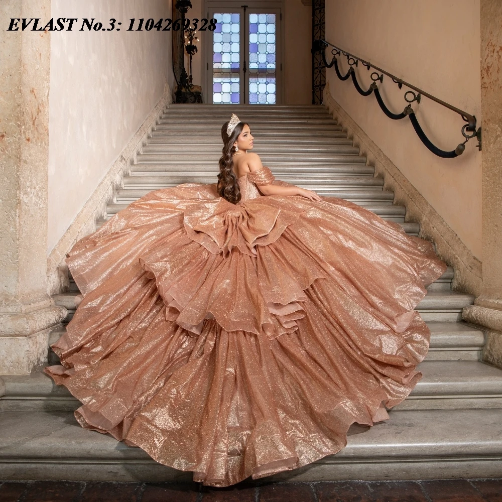 EVLAST Customized Glitter Champagne Quinceanera Dress Ball Gown Shiny Applique Beaded Tiered Sweet 16 Vestido De 15 Anos E3Q440
EVLAST Customized Glitter Champagne Quinceanera Dress Ball Gown Shiny Applique Beaded Tiered Sweet 16 Vestido De 15 Anos E3Q440
