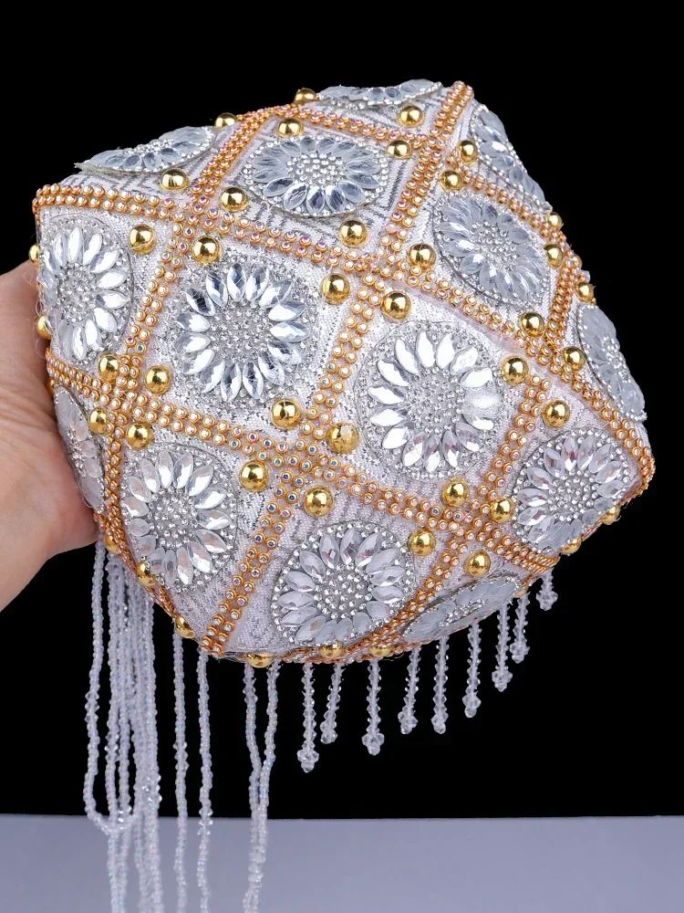 Hat Uyghur pure handmade beaded embroidered headgear ethnic style stage performance flower hat
Hat Uyghur pure handmade beaded embroidered headgear ethnic style stage performance flower hat
