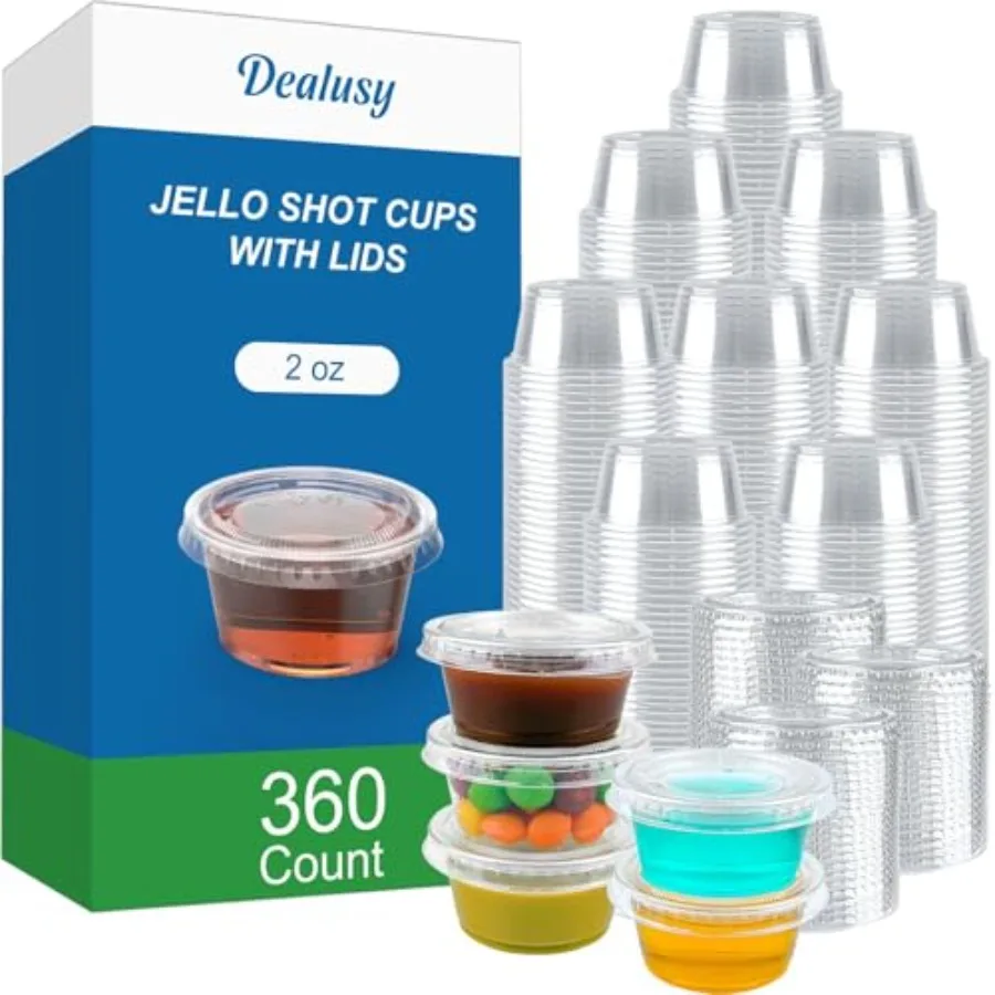 360 Set Jello Shot Cups with Lids, Sturdy Food Safe Disposable Plastic Portion Condiment Dipping Sauce Cups, Small Containers f
360 Set Jello Shot Cups with Lids, Sturdy Food Safe Disposable Plastic Portion Condiment Dipping Sauce Cups, Small Containers f