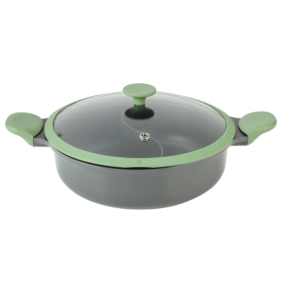 Theodore 6.5 Quart Nonstick Cast Aluminum Divided Hot Pot Pan with Lid
Theodore 6.5 Quart Nonstick Cast Aluminum Divided Hot Pot Pan with Lid