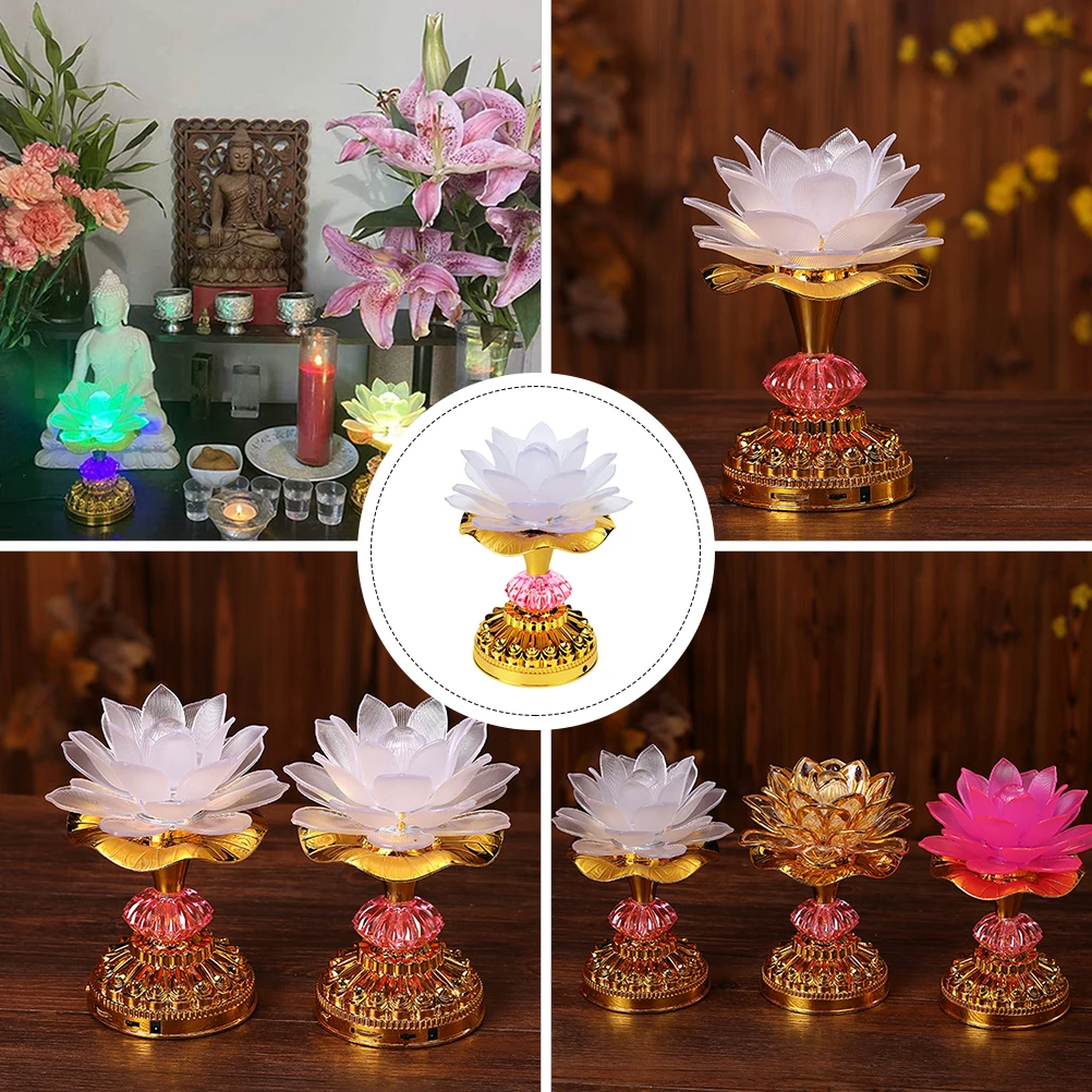 1pc Lotus Lamp LED Lights for Buddha Hall Home Decoration Color Changing Pooja Lamps Lightweight Small Size Durable Practical
1pc Lotus Lamp LED Lights for Buddha Hall Home Decoration Color Changing Pooja Lamps Lightweight Small Size Durable Practical