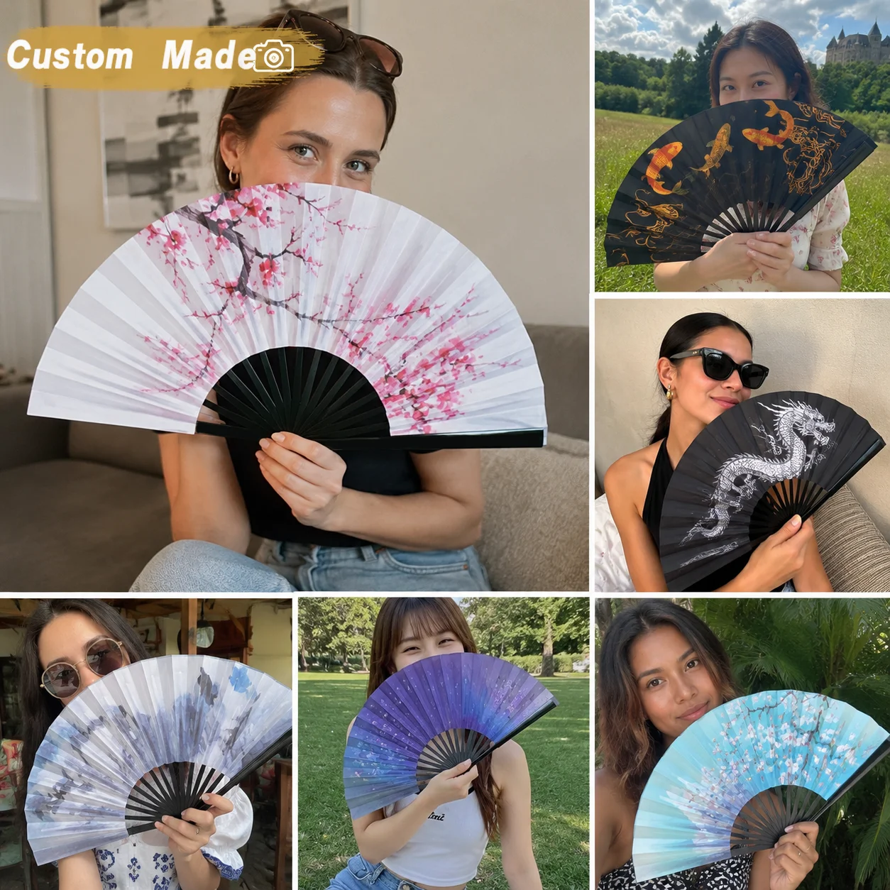 Custom Folding Fan Personalized Logo Image Large Bamboo Rave Fan Chinese Style Handheld Fan for Wedding Dance Party Gift
Custom Folding Fan Personalized Logo Image Large Bamboo Rave Fan Chinese Style Handheld Fan for Wedding Dance Party Gift