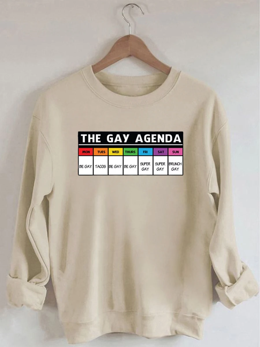 Rheaclots The Gay Agenda Rainbow Print Women's Cotton Female Cute Long Sleeves Sweatshirt
Rheaclots The Gay Agenda Rainbow Print Women's Cotton Female Cute Long Sleeves Sweatshirt