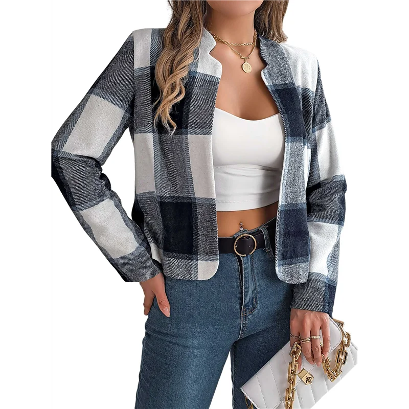 CGS-Women's Cropped Plaid Shacket Jacket Button Down Long Sleeve Shirts Tops 
CGS-Women's Cropped Plaid Shacket Jacket Button Down Long Sleeve Shirts Tops