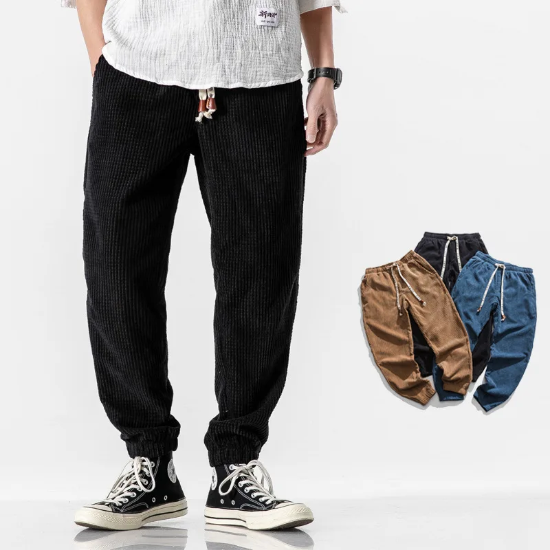 Men's new fashionable casual pants, comfortable and soft corduroy, fashionable small leg pants, men's loose elastic waist drawst
Men's new fashionable casual pants, comfortable and soft corduroy, fashionable small leg pants, men's loose elastic waist drawst