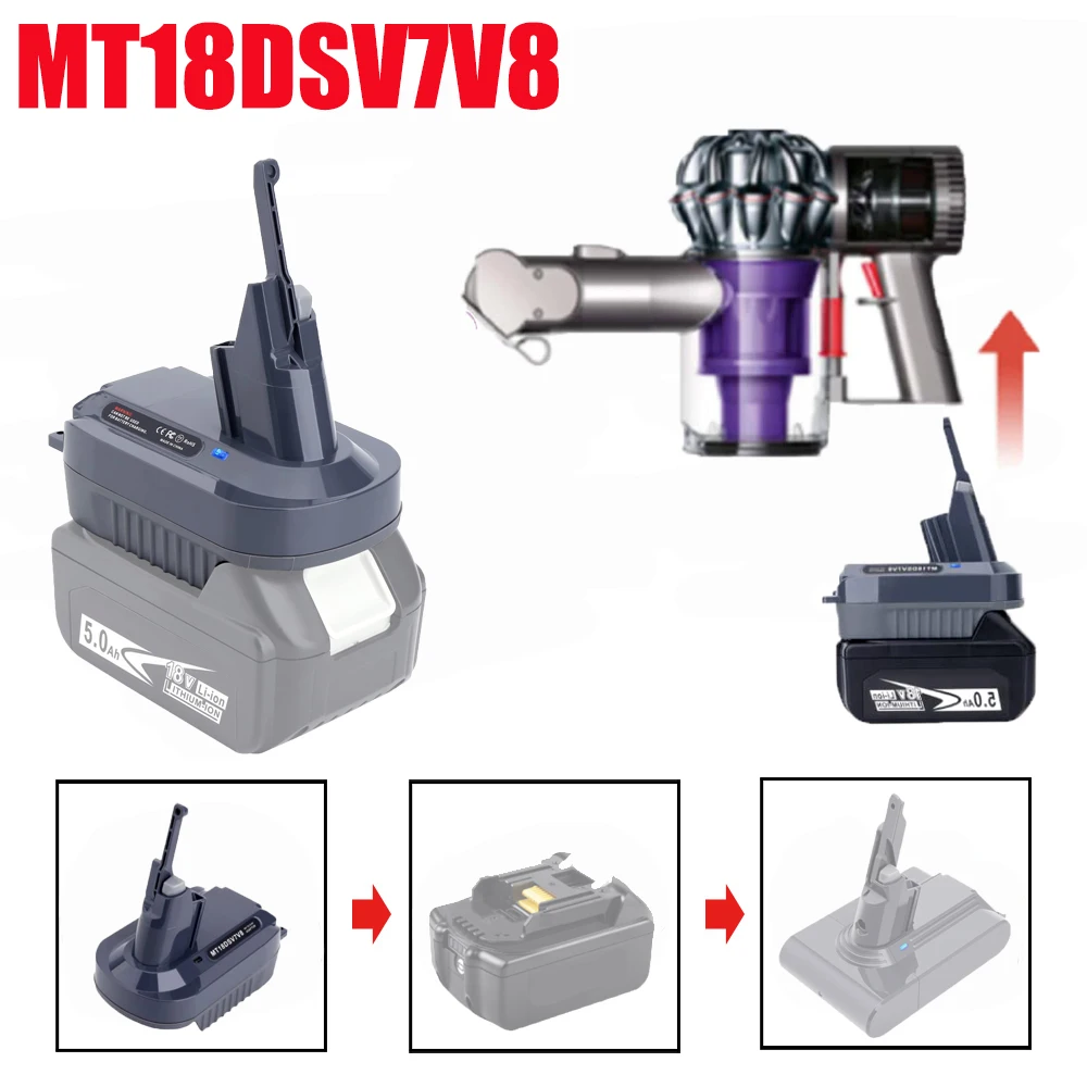For Makita/Milwaukee 18V Batteries Compatible with For Dyson V7 V8 Series Vacuum Cleaners DM18DSV7V8 MT18DSV7V8 Battery Adapter
For Makita/Milwaukee 18V Batteries Compatible with For Dyson V7 V8 Series Vacuum Cleaners DM18DSV7V8 MT18DSV7V8 Battery Adapter