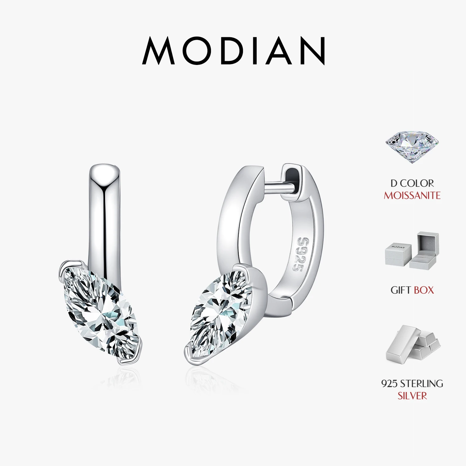 Серьги-кольца MODIAN с муассанитом 0,50 карата, геометрические, из стерлингового серебра 925 пробы, с лабораторными бриллиантами, для женщин, изысканные ювелирные изделия
Серьги-кольца MODIAN с муассанитом 0,50 карата, геометрические, из стерлингового серебра 925 пробы, с лабораторными бриллиантами, для женщин, изысканные ювелирные изделия
