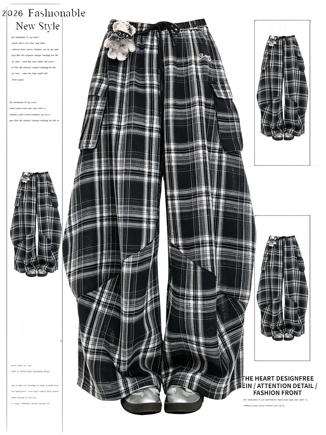 American Style Casual Plaid Loose Wide Leg Pants Women Summer New Thin Lightweight Trousers Simple Design Straight Cut Pants
American Style Casual Plaid Loose Wide Leg Pants Women Summer New Thin Lightweight Trousers Simple Design Straight Cut Pants