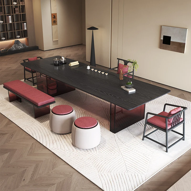 Solid wood tea and chair combination household living room light luxury tea table teahouse hall log tea table large board
Solid wood tea and chair combination household living room light luxury tea table teahouse hall log tea table large board