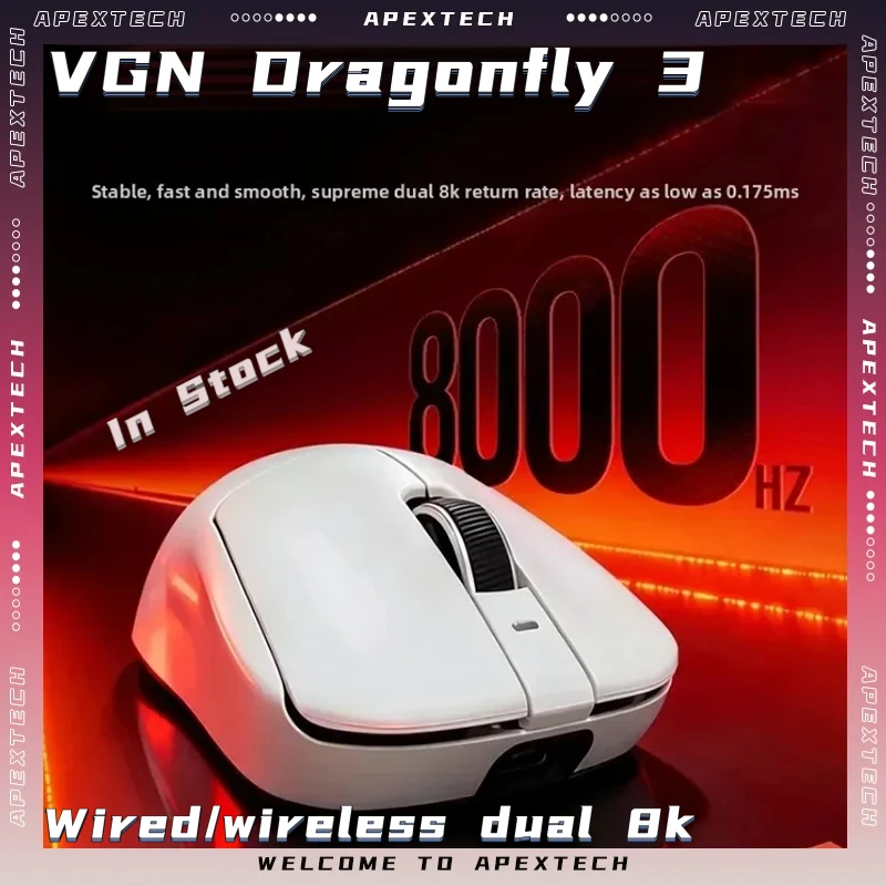 Игровая мышь VGN Dragonfly 3 Series, беспроводная, три режима подключения (Bluetooth, 2.4G, проводная), ультралегкая, высокопроизводительная, для ПК и FPS-игр
Игровая мышь VGN Dragonfly 3 Series, беспроводная, три режима подключения (Bluetooth, 2.4G, проводная), ультралегкая, высокопроизводительная, для ПК и FPS-игр