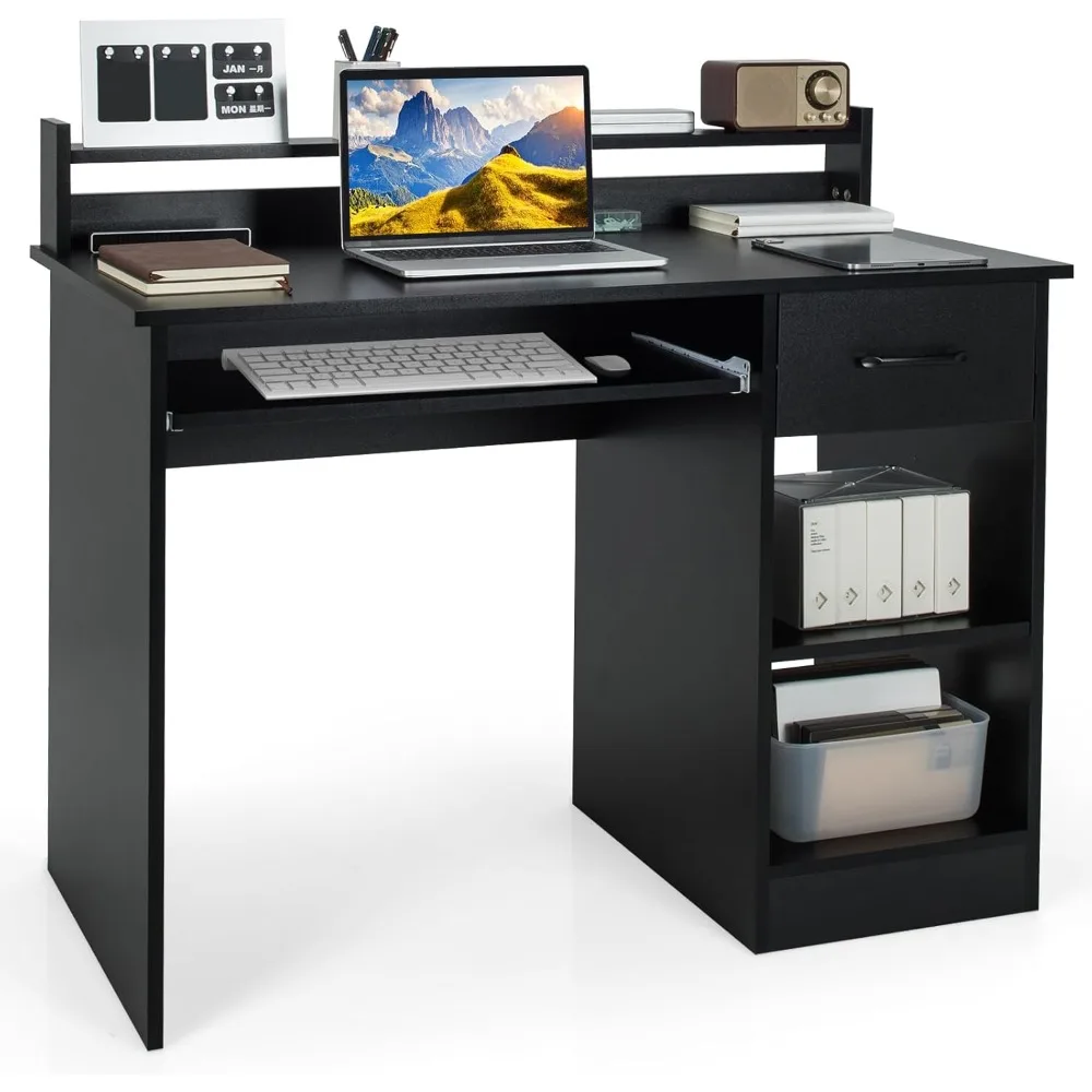 Computer Desk, Home Office Desk with Large Drawers, Hutch, Keyboard Tray, 5-Position Adjustable Open Shelves, Easy Assembly, Wr
Computer Desk, Home Office Desk with Large Drawers, Hutch, Keyboard Tray, 5-Position Adjustable Open Shelves, Easy Assembly, Wr