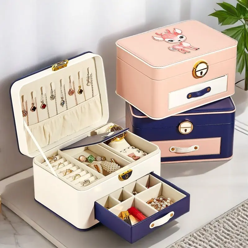 Mutihome 2026 European Princess Cute Large Capacity Pony Deer Necklace Ring Earrings Hair Clip Headband Girl Jewelry Storage Box
Mutihome 2026 European Princess Cute Large Capacity Pony Deer Necklace Ring Earrings Hair Clip Headband Girl Jewelry Storage Box