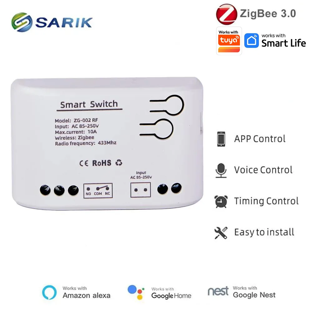 Smart Relay Switch Module Zigbee WiFi Wireless Garage Door Opener 1CH AC/DC 7-32V Remote Control Switch Works with Tuya
Smart Relay Switch Module Zigbee WiFi Wireless Garage Door Opener 1CH AC/DC 7-32V Remote Control Switch Works with Tuya