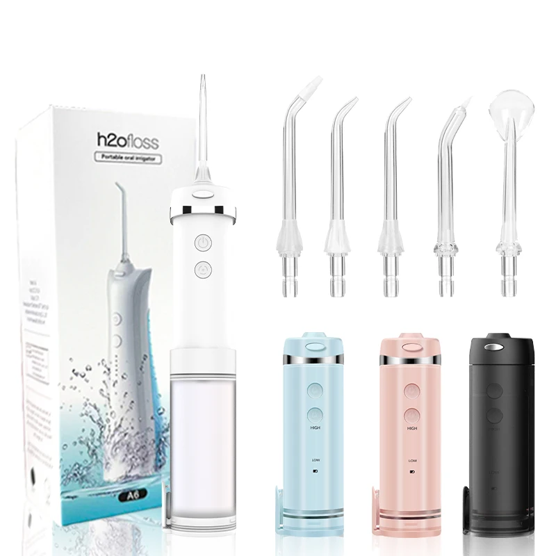 H2ofloss Mini Portable Water Flosser Retractable Oral Irrigator for Teeth Mouth Washing High Pressure Dental Water Jet 5 Modes
H2ofloss Mini Portable Water Flosser Retractable Oral Irrigator for Teeth Mouth Washing High Pressure Dental Water Jet 5 Modes