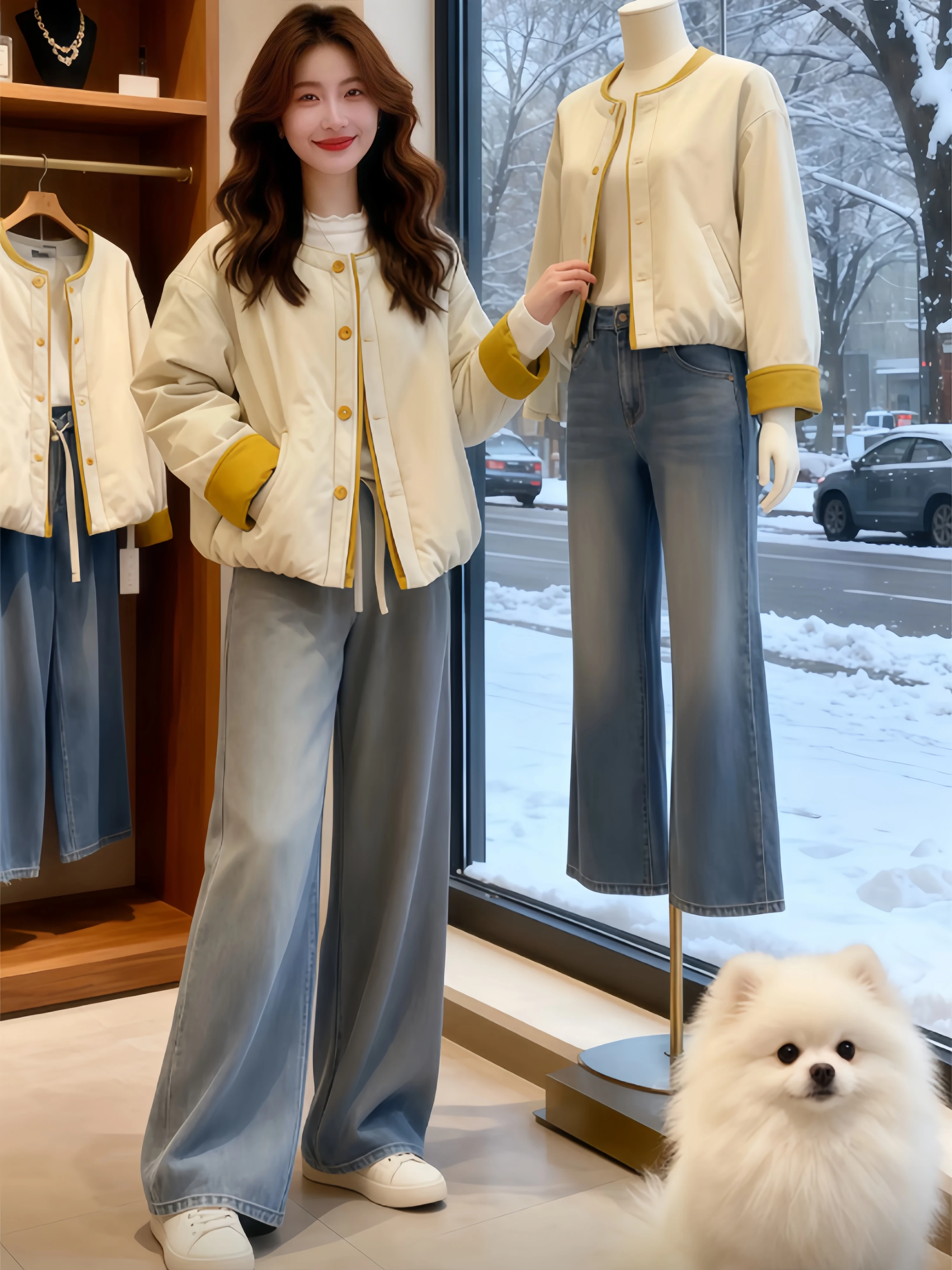 Fashionable Short Thickened Cotton Jacket Women's Winter Korean Style Color Block Warm Stylish Top Quality Korean Fashion
Fashionable Short Thickened Cotton Jacket Women's Winter Korean Style Color Block Warm Stylish Top Quality Korean Fashion
