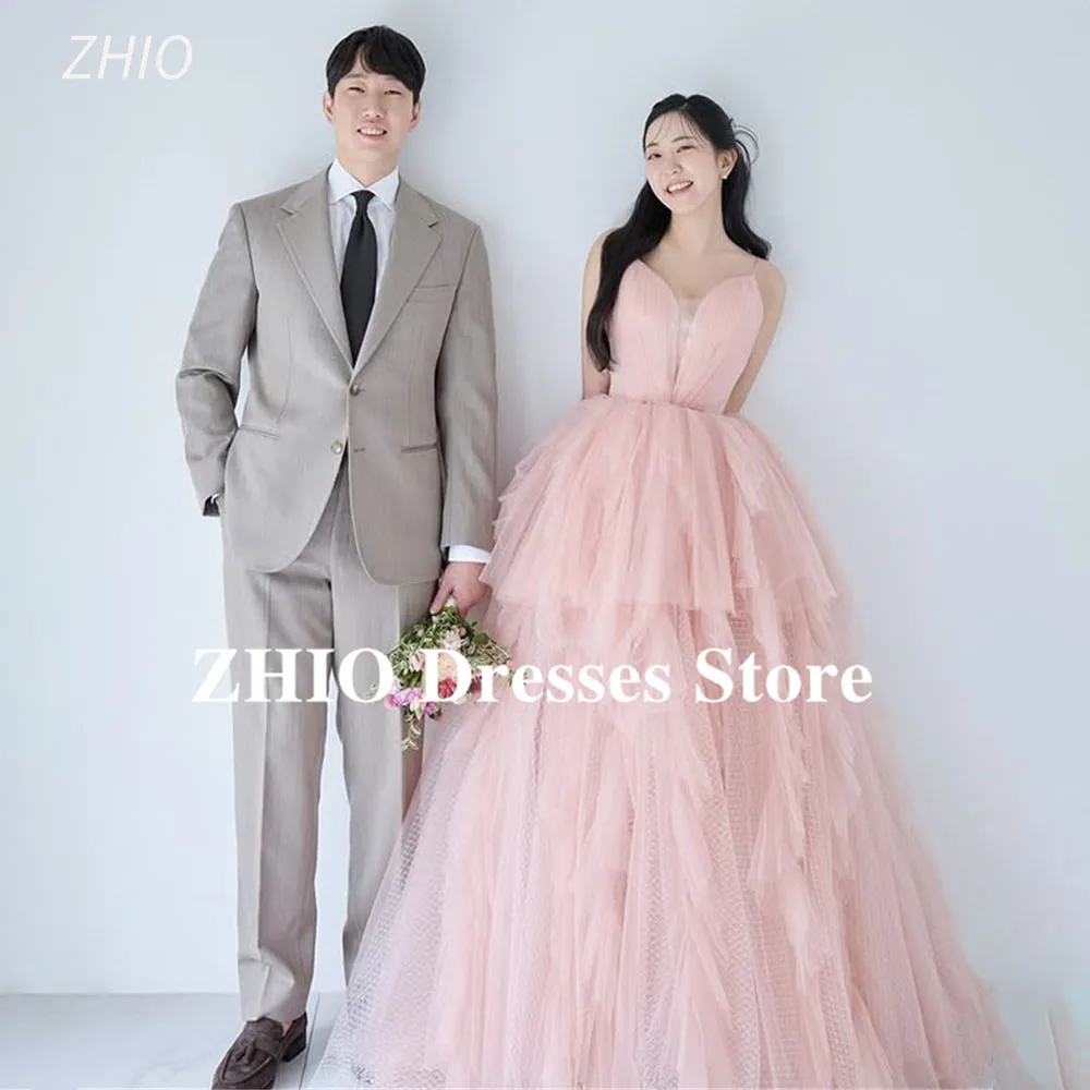 ZHIO Fairy Tulle Baby Pink Strap Wedding Dresses Korea Photo shoot Sweetheart Collar Bride Gowns Evening Gown Dress Customized
ZHIO Fairy Tulle Baby Pink Strap Wedding Dresses Korea Photo shoot Sweetheart Collar Bride Gowns Evening Gown Dress Customized