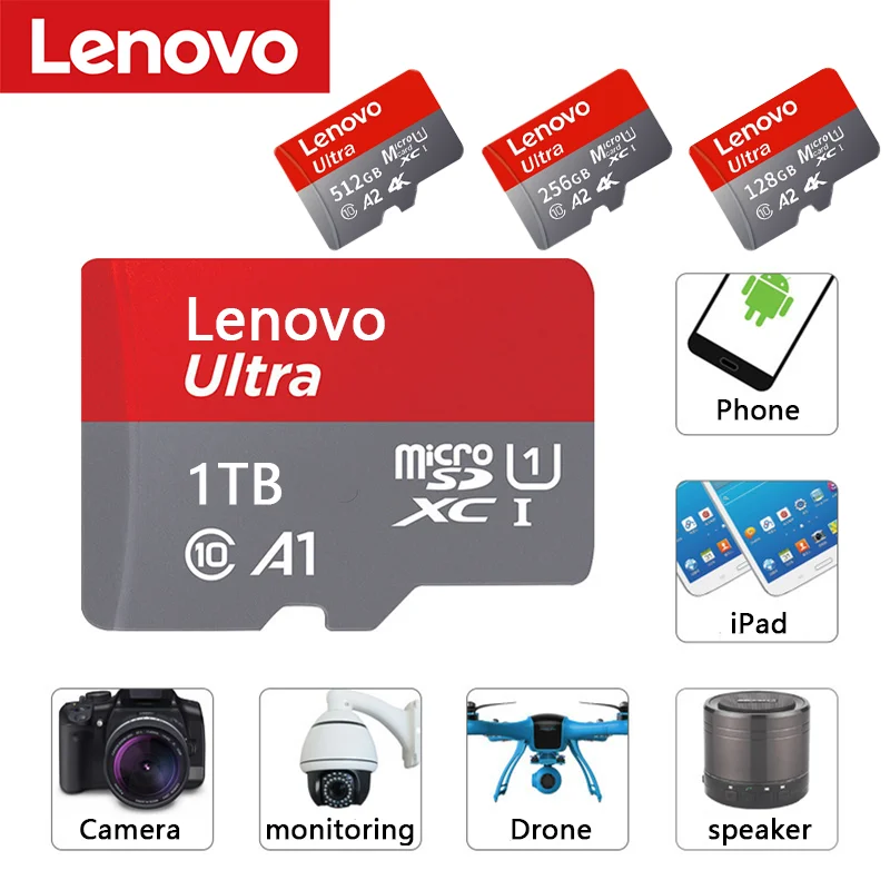 Lenovo Memory Card Micro SD Card 1TB 128GB 64GB Card Memory A2 A1 V30 U3 Flash Cards Microsd compatible For DJI pocket 3 product
Lenovo Memory Card Micro SD Card 1TB 128GB 64GB Card Memory A2 A1 V30 U3 Flash Cards Microsd compatible For DJI pocket 3 product