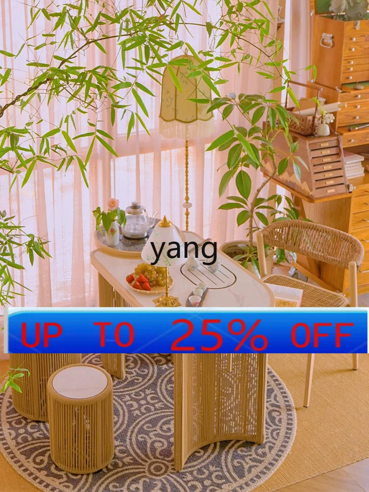 LMMBalcony Table and Chair Tea Leisure Area Layout Rattan Chair Table-Chair Set