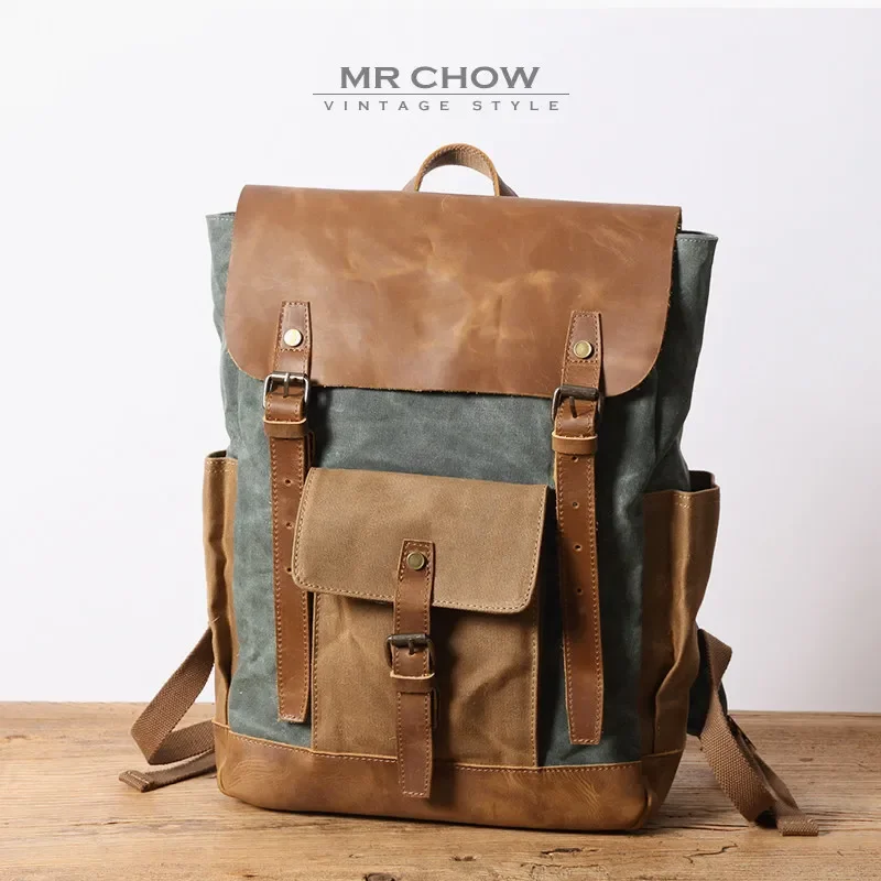 Retro waterproof canvas bag large capacity leisure travel back
Retro waterproof canvas bag large capacity leisure travel back