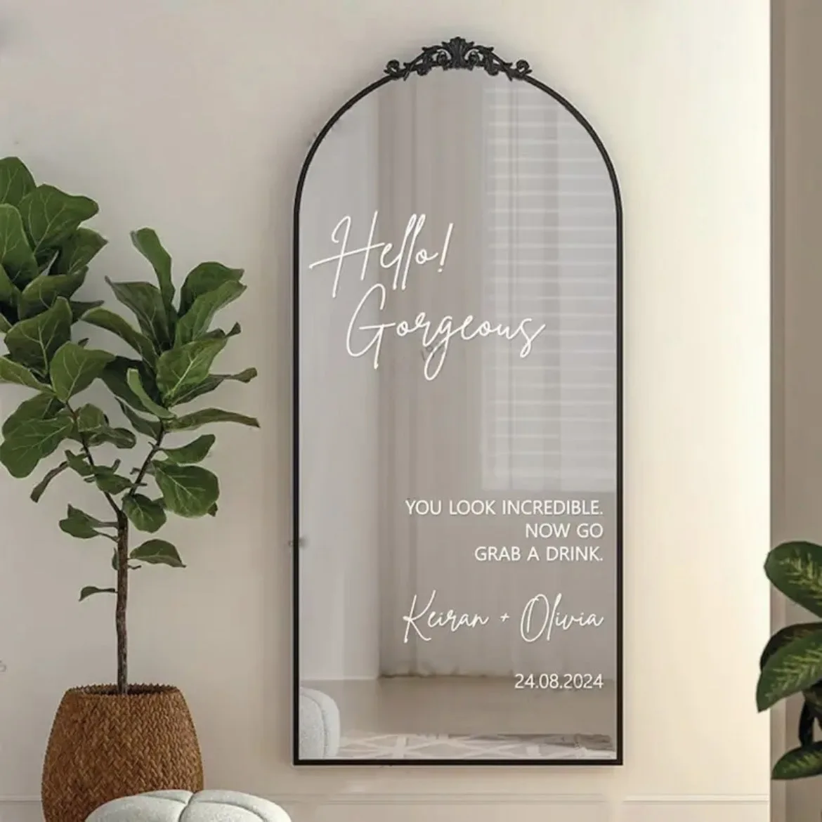 Hello Gorgeous Vinyl Stickers Custom Name and Date Wedding Decal Wedding Welcome Sign Stickers for Mirror Board Party Decor
Hello Gorgeous Vinyl Stickers Custom Name and Date Wedding Decal Wedding Welcome Sign Stickers for Mirror Board Party Decor