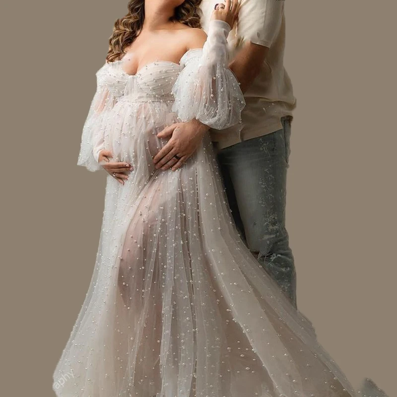 Maternity Pearl Dress Gown Maternity Pregnancy Tulle Dresses For Photo Shoot Clothes
Maternity Pearl Dress Gown Maternity Pregnancy Tulle Dresses For Photo Shoot Clothes