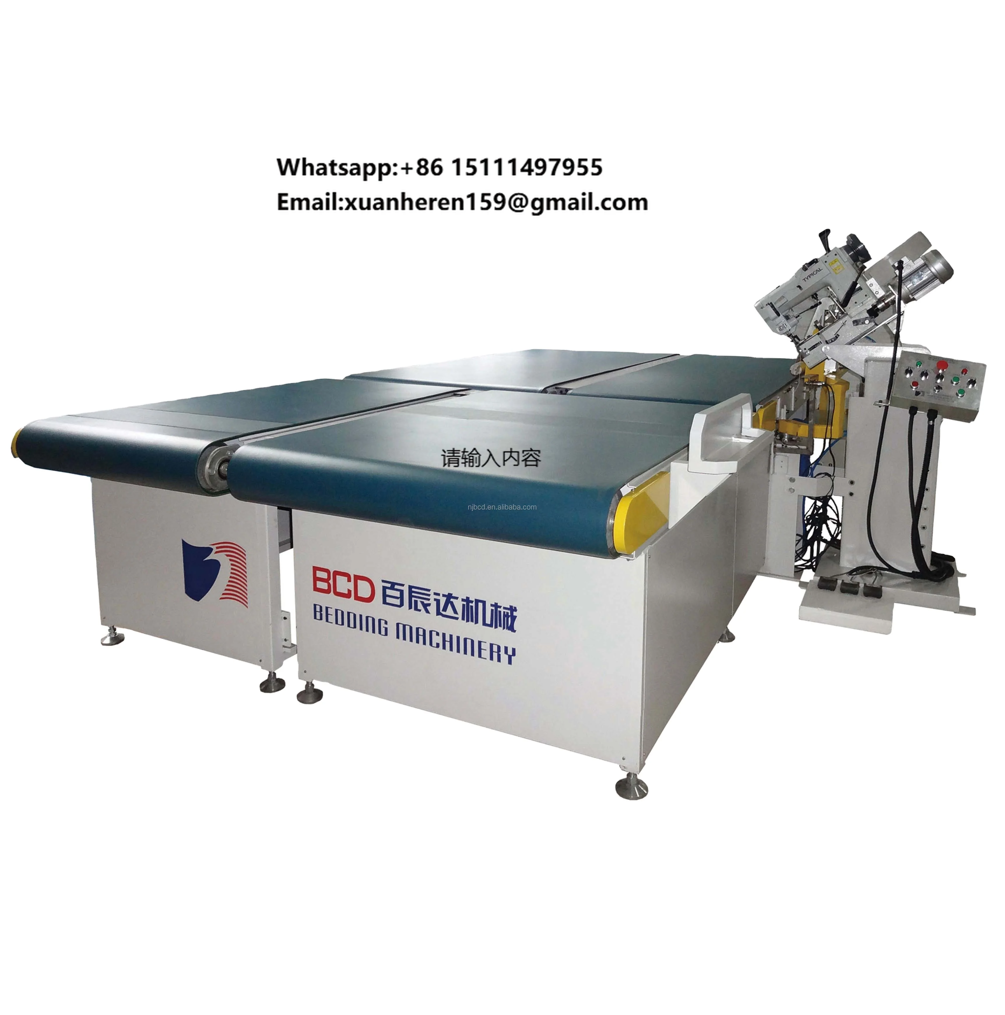 3750*1982mm Work Table AI Operated Automatic-Flip Tape Edge Mattress Sewing Machine (BWB-4C) New Condition
3750*1982mm Work Table AI Operated Automatic-Flip Tape Edge Mattress Sewing Machine (BWB-4C) New Condition
