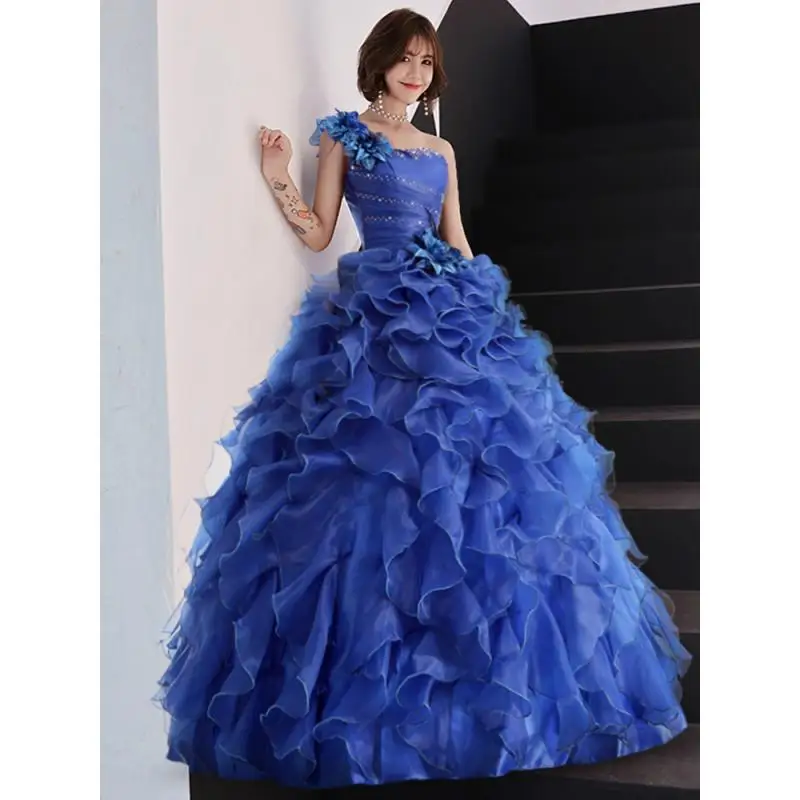 Elegant Temperament One Shoulder Dress Princess Party Dance Party Annual Party Dress Party Performance Fluffy Dress Customized
Elegant Temperament One Shoulder Dress Princess Party Dance Party Annual Party Dress Party Performance Fluffy Dress Customized