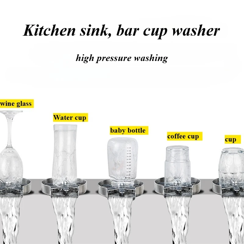 Kitchen sink cup washer, bottle rinser, bar coffee high pressure stainless steel cup washer
Kitchen sink cup washer, bottle rinser, bar coffee high pressure stainless steel cup washer