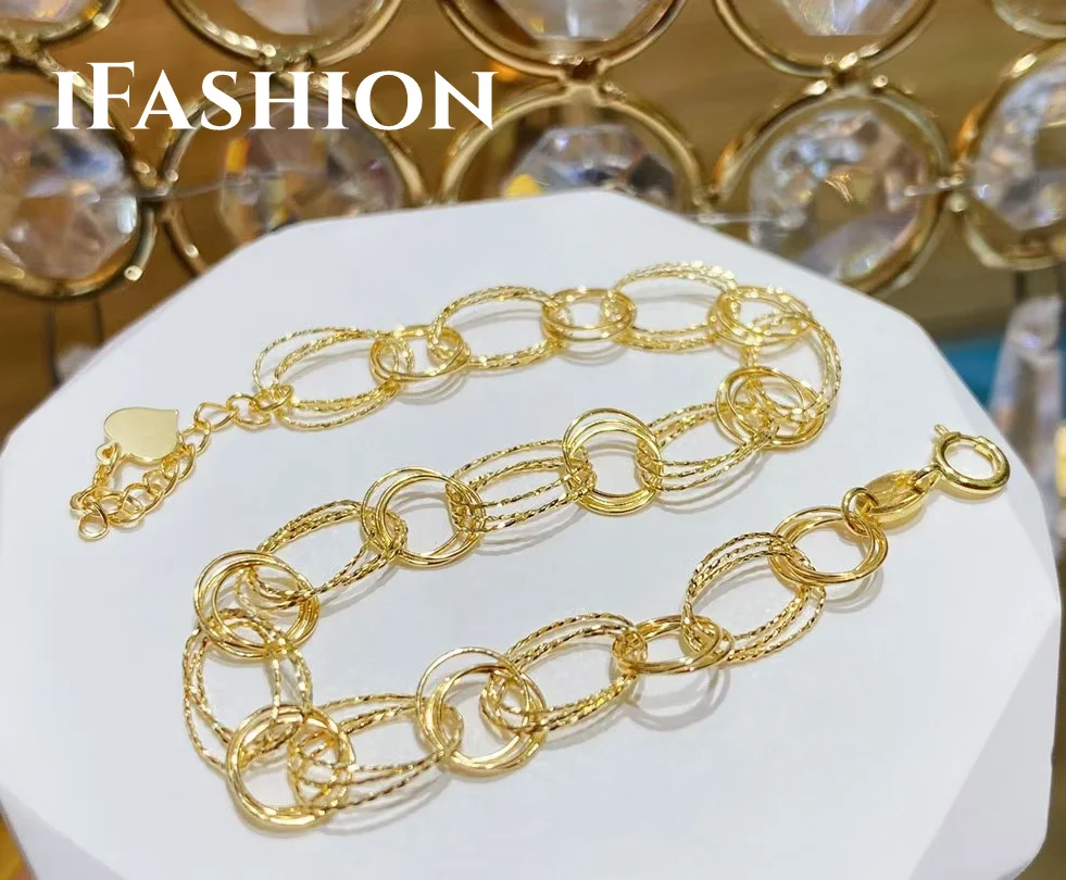 IFASHION 18K Gold Double Layer Bracelet Solid Yellow Real Gold Jewelry (AU750)Women Chain Fashion Wedding
IFASHION 18K Gold Double Layer Bracelet Solid Yellow Real Gold Jewelry (AU750)Women Chain Fashion Wedding