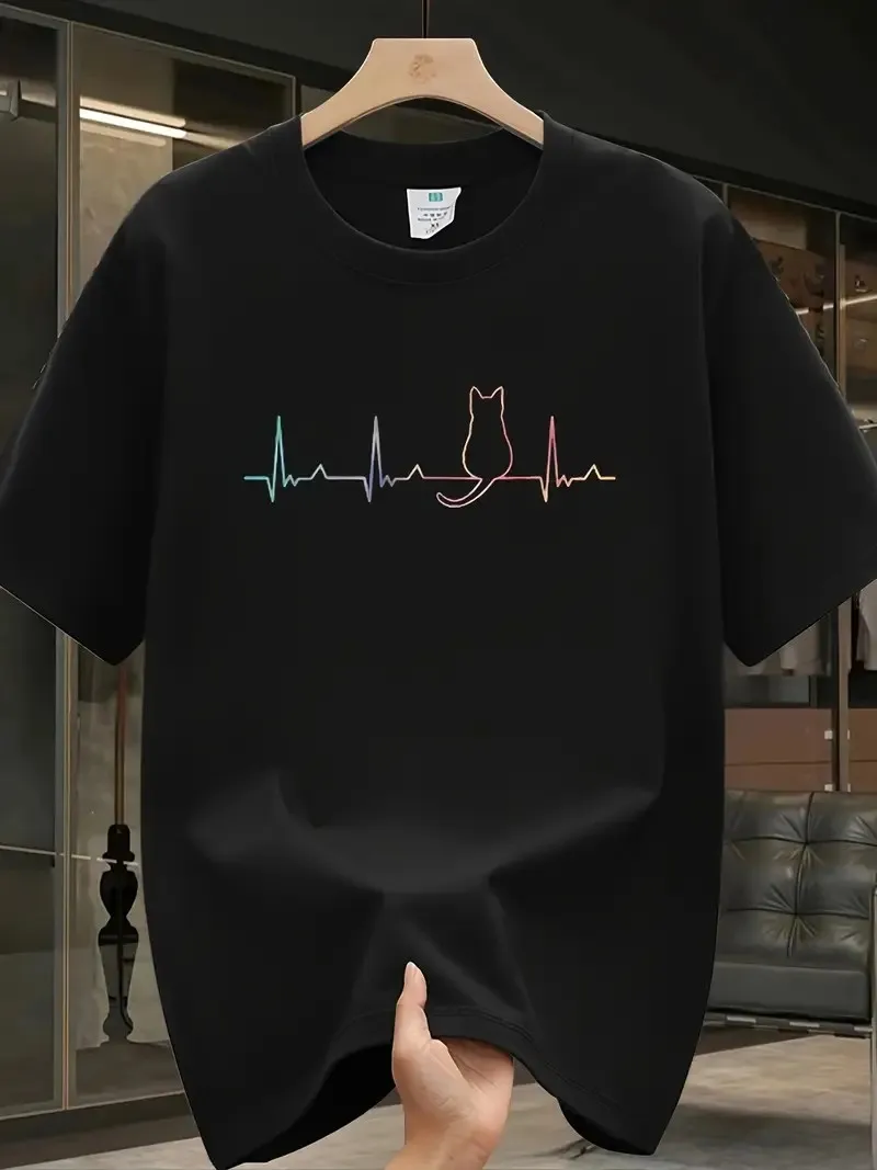 Men's T-shirt Top Quality Short Sleeve Cool Cat Print O-neck Casual Loose Hip Hop for Men Summer Male Tee Top
Men's T-shirt Top Quality Short Sleeve Cool Cat Print O-neck Casual Loose Hip Hop for Men Summer Male Tee Top