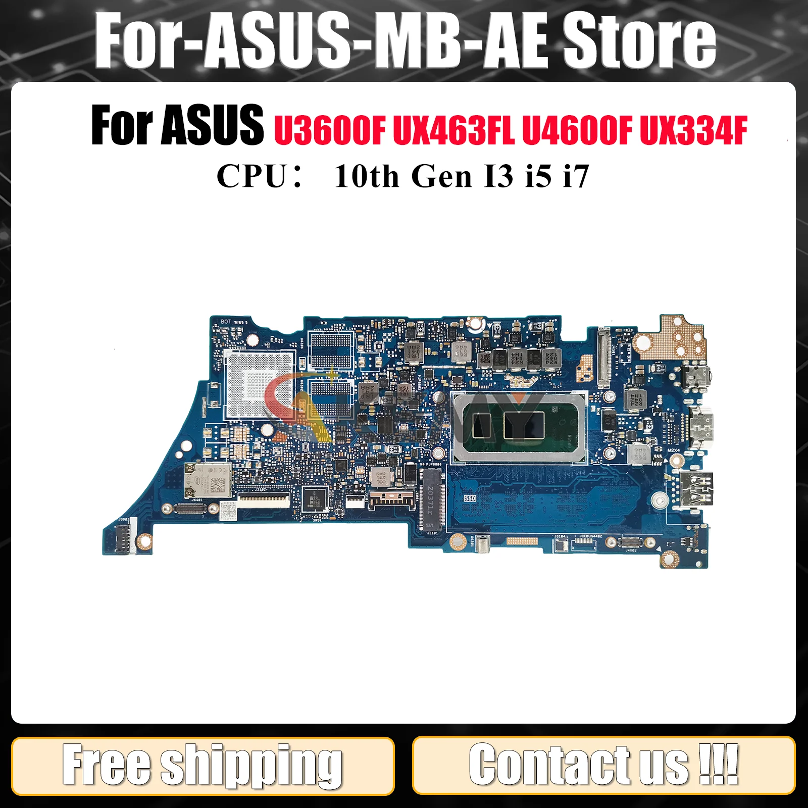 UX334FA Laptop Motherboard For ASUS ZenBook UX463FL U4600F UX334FL UX334FA UX334F U3600F Mainboard With 10th Gen I3 i5 i7 fast
UX334FA Laptop Motherboard For ASUS ZenBook UX463FL U4600F UX334FL UX334FA UX334F U3600F Mainboard With 10th Gen I3 i5 i7 fast