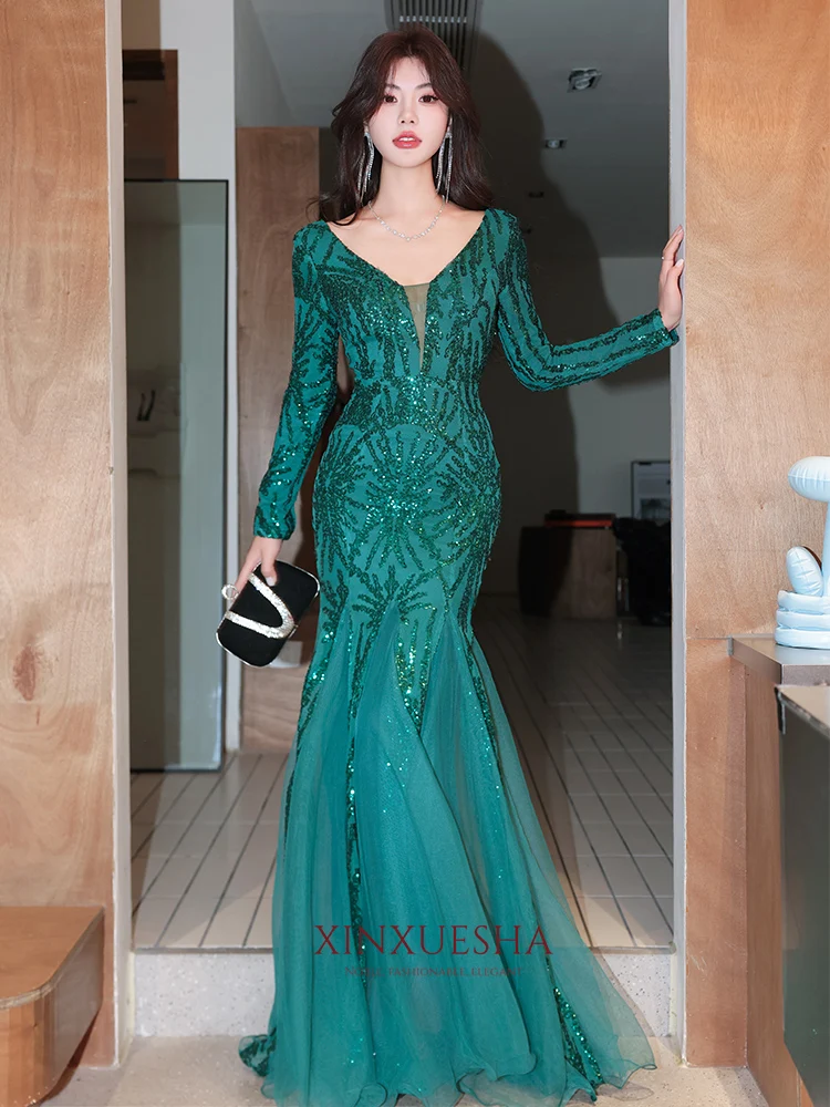 Ele een Evening Gown Women's Faion Tailored Long Sequin Fi Tail Dr Luxury High End Host Winter Formal Wear
Ele een Evening Gown Women's Faion Tailored Long Sequin Fi Tail Dr Luxury High End Host Winter Formal Wear