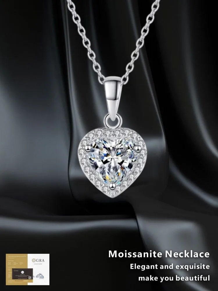 Moissanite Sterling 925 Silver GRA Certified Love Necklace Female Pendant Necklace Collarbone Chain Day Gift
Moissanite Sterling 925 Silver GRA Certified Love Necklace Female Pendant Necklace Collarbone Chain Day Gift