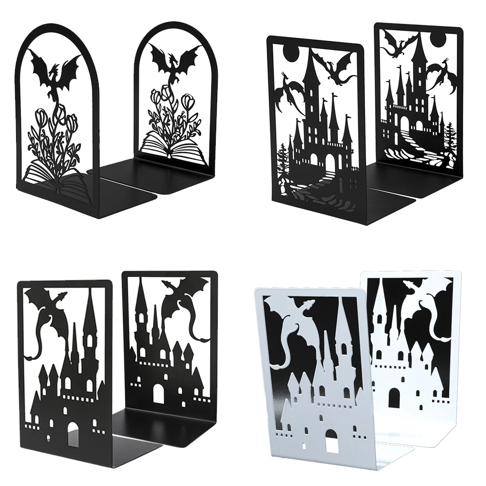 Dragon Castle Metal Bookends 1Pair - Gothic Hollow-Cut Book Holders Four Wing Bookshelf for Fantasy Lovers & Home Decor
Dragon Castle Metal Bookends 1Pair - Gothic Hollow-Cut Book Holders Four Wing Bookshelf for Fantasy Lovers & Home Decor